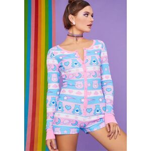 Dolls Kill X Care Bears SNUGGLE ME SOFTLY THERMAL ROMPER Size XS